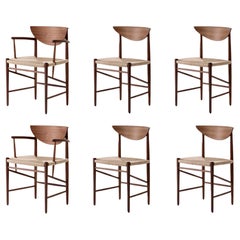 Set of 4HM3 & 2HM4 Drawn Chairs , Oiled Walnut by Hvidt &Mølgaard for &Tradition