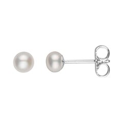 Set of 5 - 14K White Gold Freshwater Button Studs