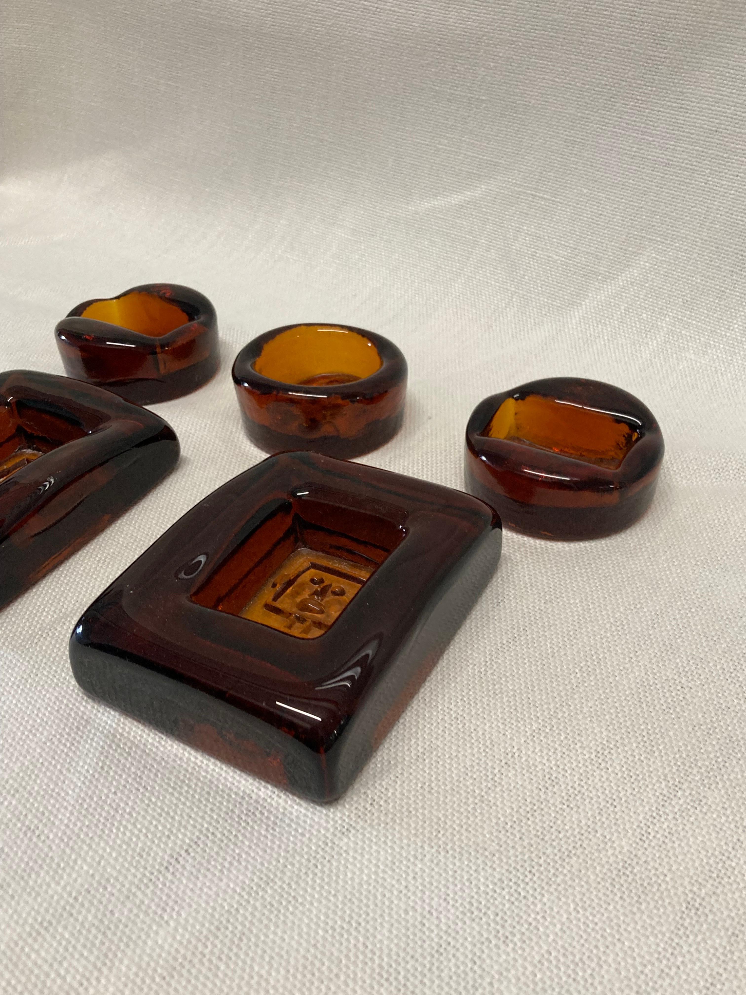 Set of 5 1950s Art Glass Pieces by Erik Hoglund for Boda, Sweden 4