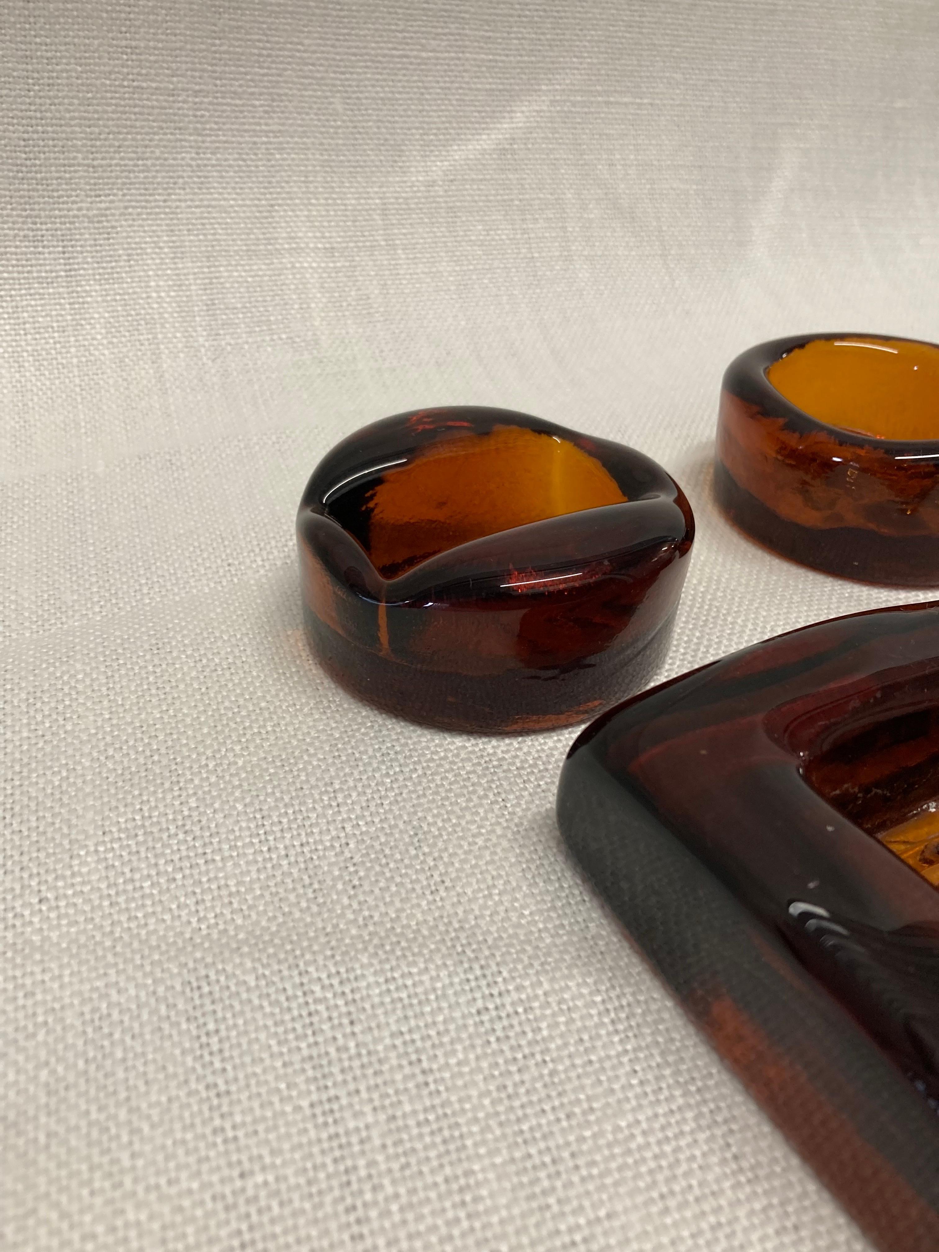 Set of 5 1950s Art Glass Pieces by Erik Hoglund for Boda, Sweden For Sale 2