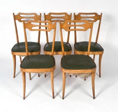 Set di 5 sedie da pranzo italiane degli anni '50 nello stile di Pirelli Sapsa