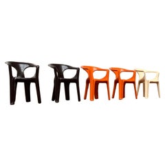 Set of 5 300 Monobloc Small Deco Chairs by Henry Massonnet for Stamp, 1970s