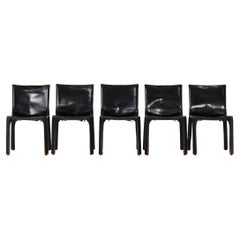 Vintage Set of 5 “413” Cab Chairs by Mario Bellini for Cassina, Italy, 1977