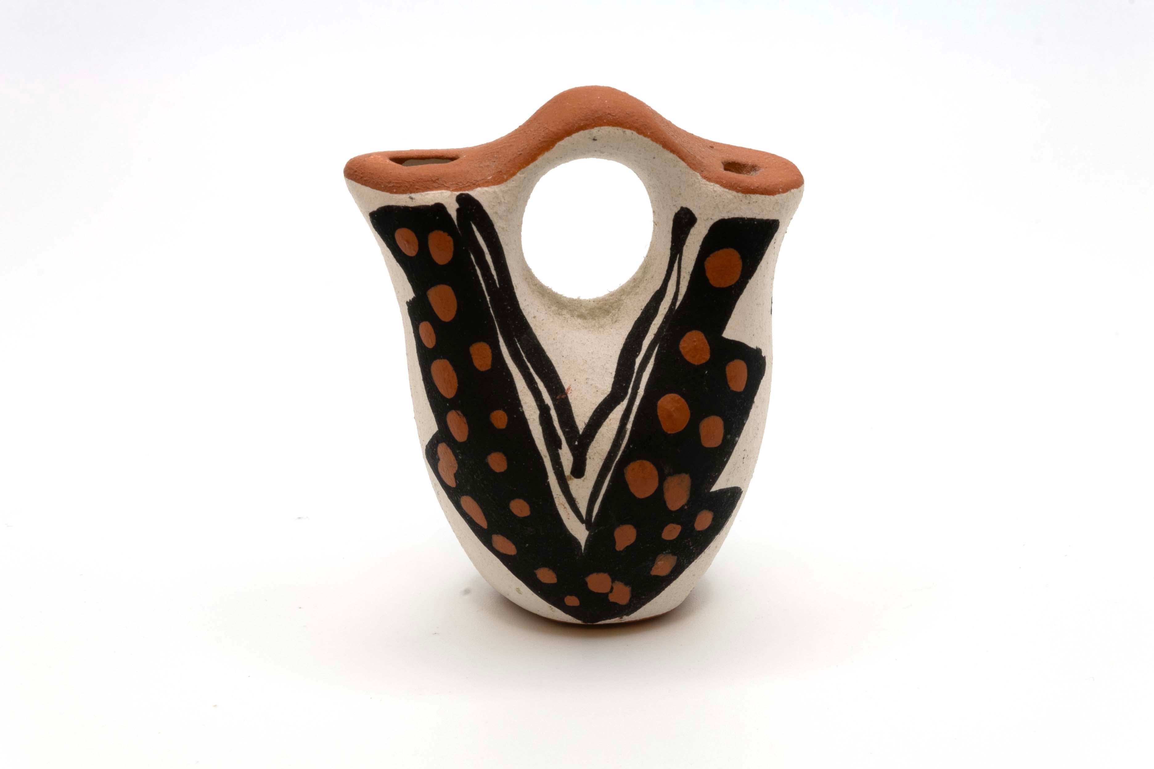 Set of 5 Acoma Pueblo New Mexico Dean Reano w/ Signed Jemez Earthenware Pottery 1
