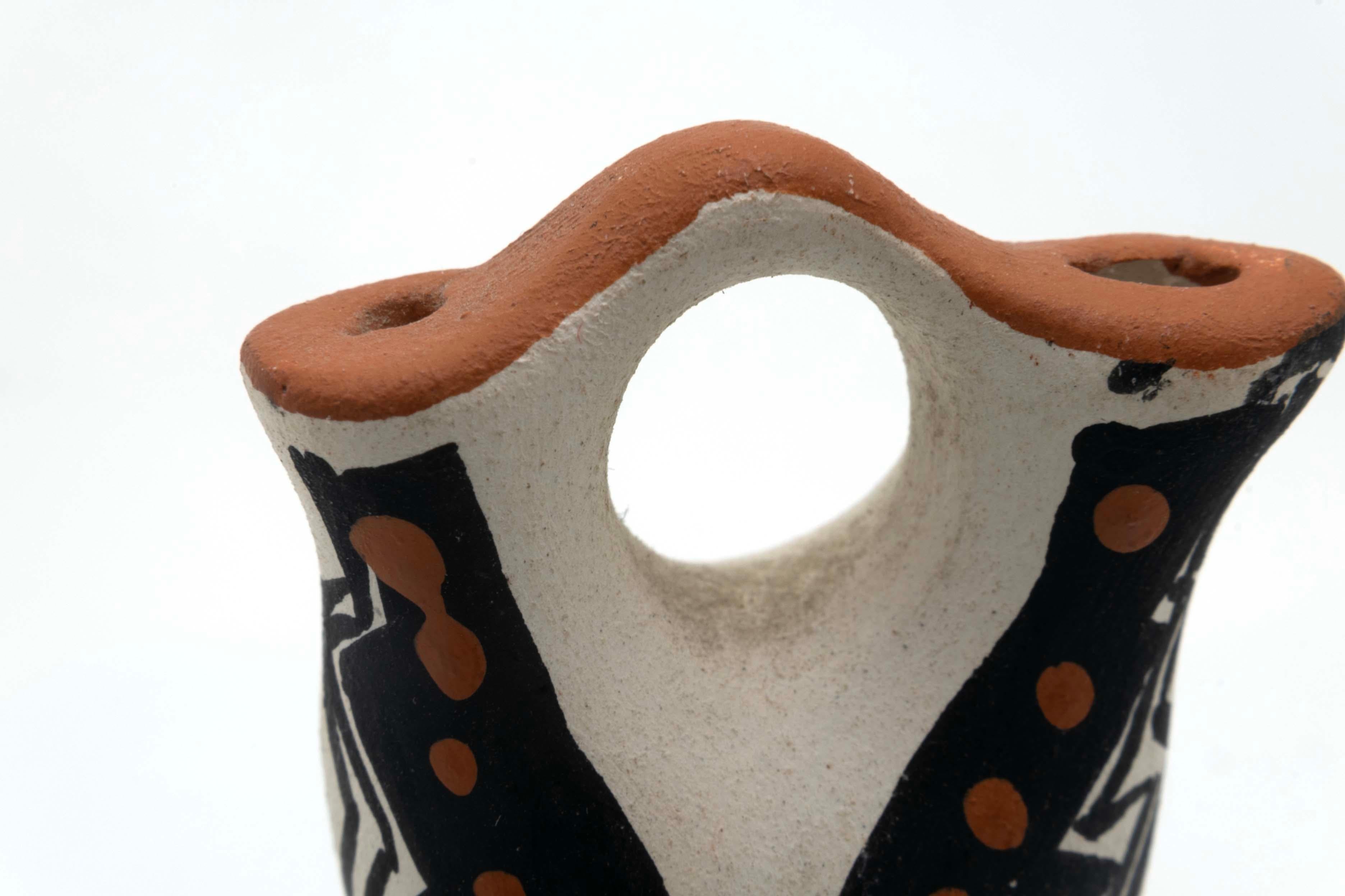 Set of 5 Acoma Pueblo New Mexico Dean Reano w/ Signed Jemez Earthenware Pottery 2