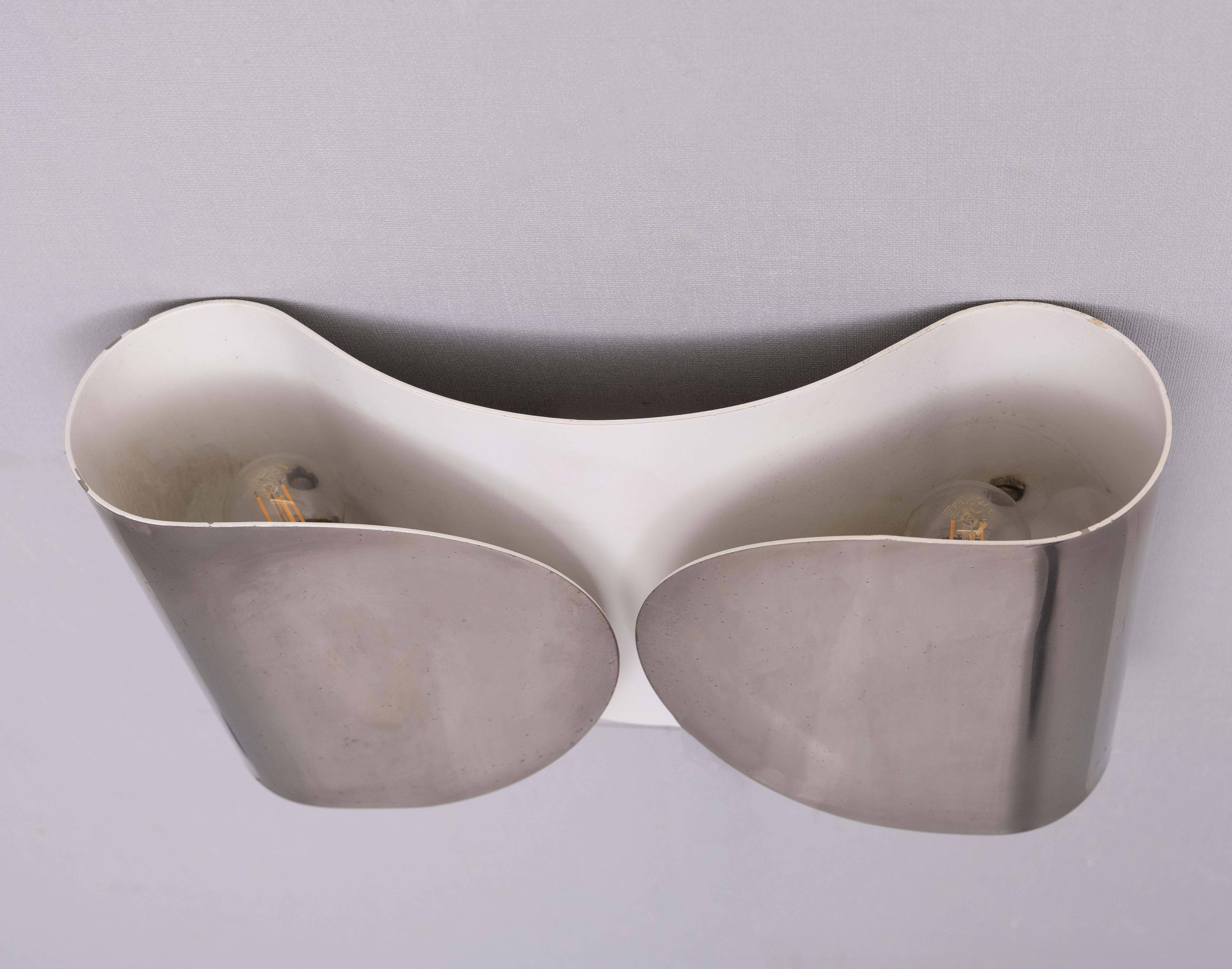 set of 5  Afra and Tobia Scarpa “Foglio” wall lights, 1970s Italy For Sale 1