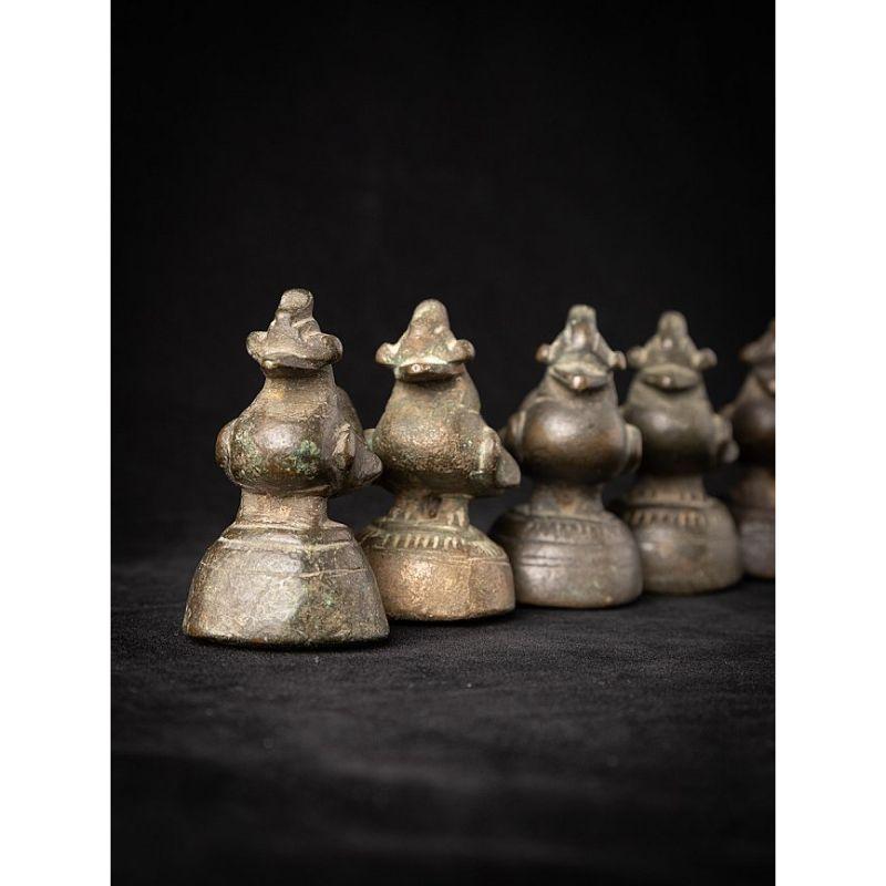 Set of 5 Antique Bronze Opium Weights from Burma For Sale 5