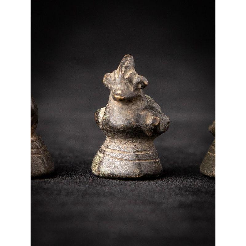 Set of 5 Antique Bronze Opium Weights from Burma For Sale 5