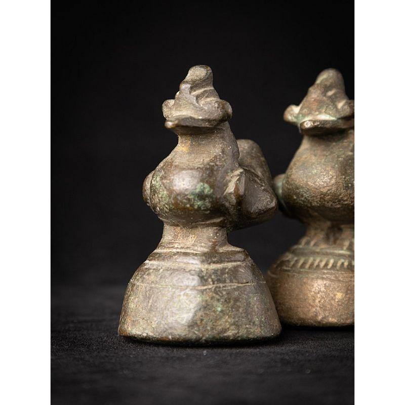 Set of 5 Antique Bronze Opium Weights from Burma For Sale 6