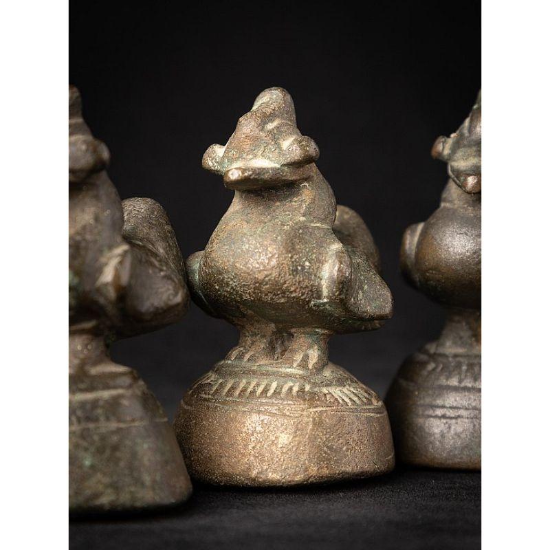Set of 5 Antique Bronze Opium Weights from Burma For Sale 7