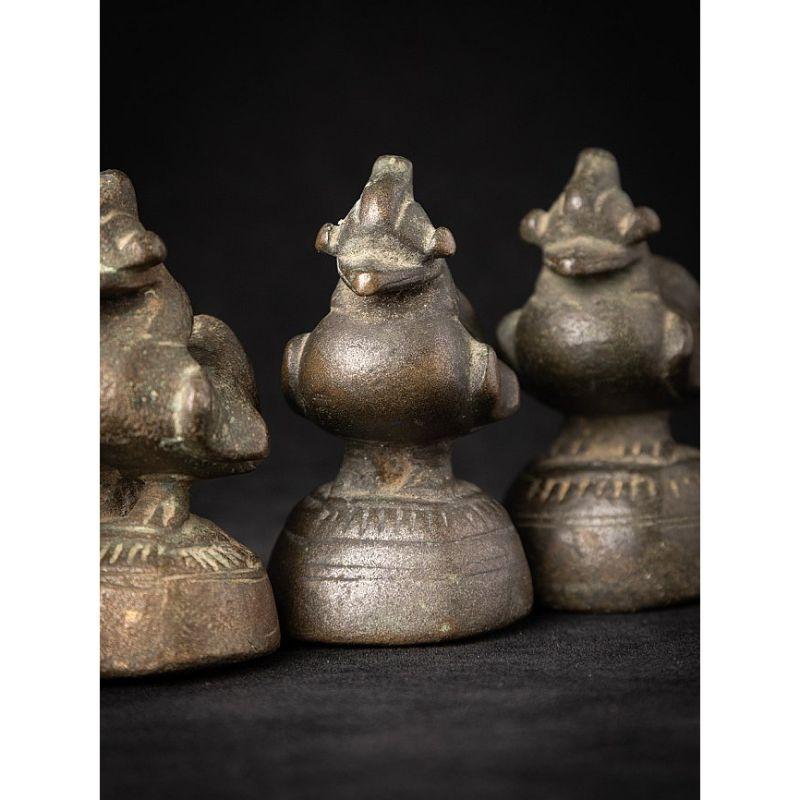 Set of 5 Antique Bronze Opium Weights from Burma For Sale 8