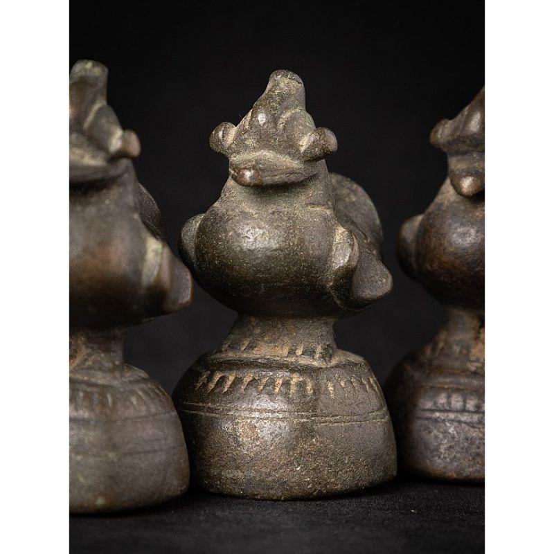 Set of 5 Antique Bronze Opium Weights from Burma For Sale 9