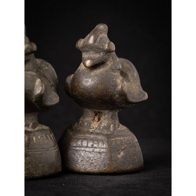 Set of 5 Antique Bronze Opium Weights from Burma For Sale 10