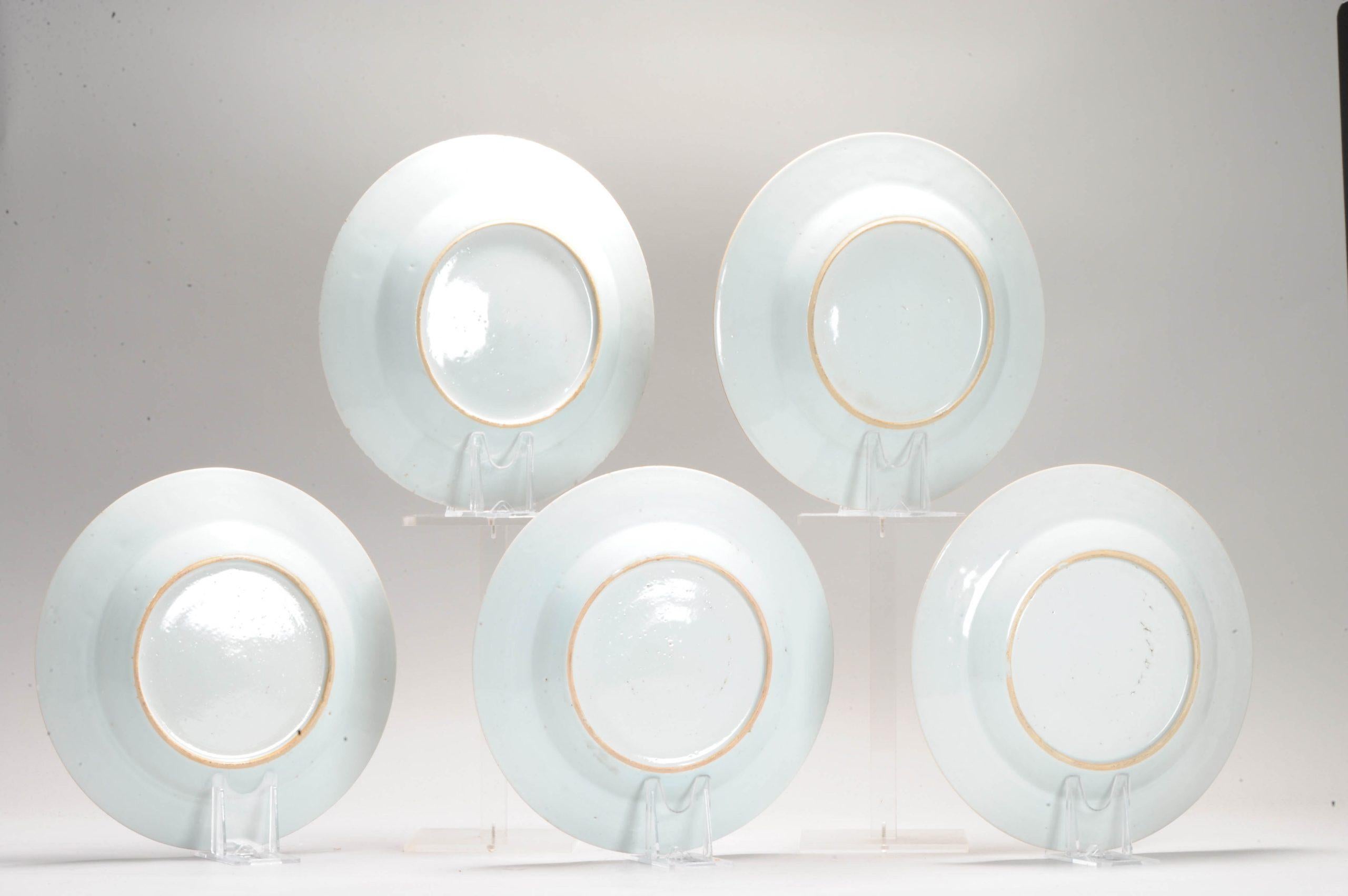 Set von 5 antiken chinesischen Kangxi-Porzellantellern in Blau und Weiß für das Abendessen, Pagode (Qing-Dynastie) im Angebot