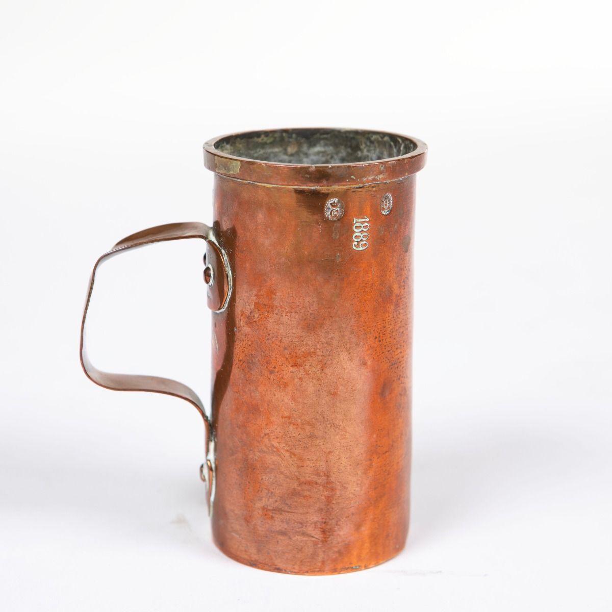 Set of 5 Antique Danish Copper Measuring Jugs, 1878, Certified and Tin-Lined For Sale 5