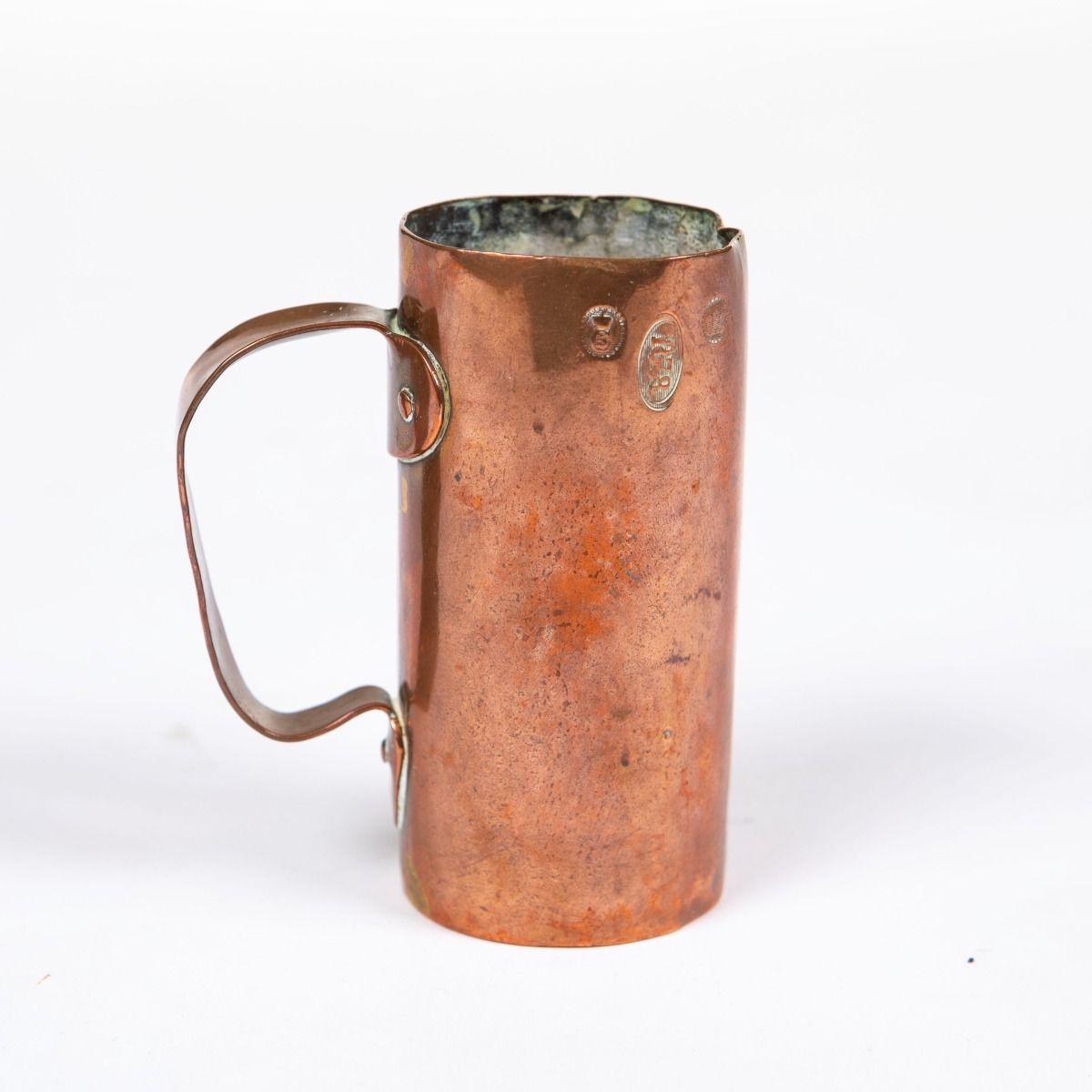 Set of 5 Antique Danish Copper Measuring Jugs, 1878, Certified and Tin-Lined For Sale 9