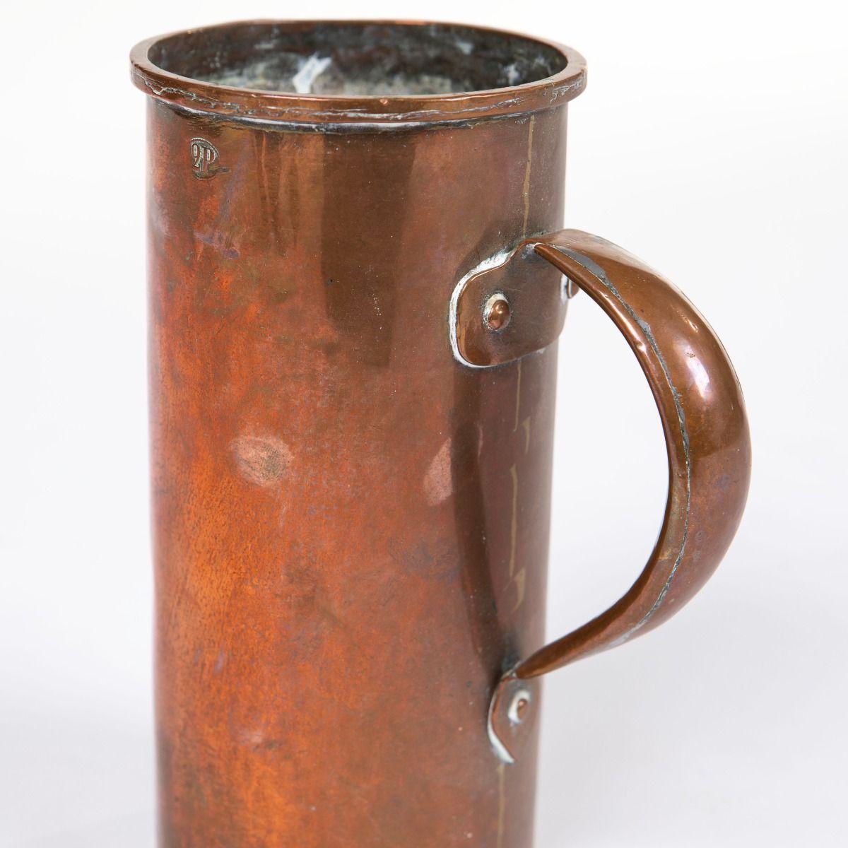 Folk Art Set of 5 Antique Danish Copper Measuring Jugs, 1878, Certified and Tin-Lined For Sale