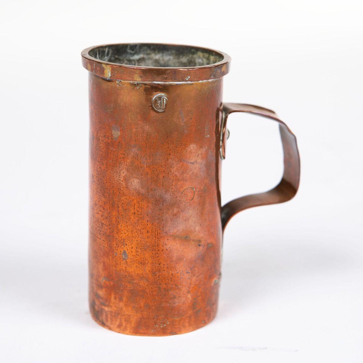 Set of 5 Antique Danish Copper Measuring Jugs, 1878, Certified and Tin-Lined For Sale 3