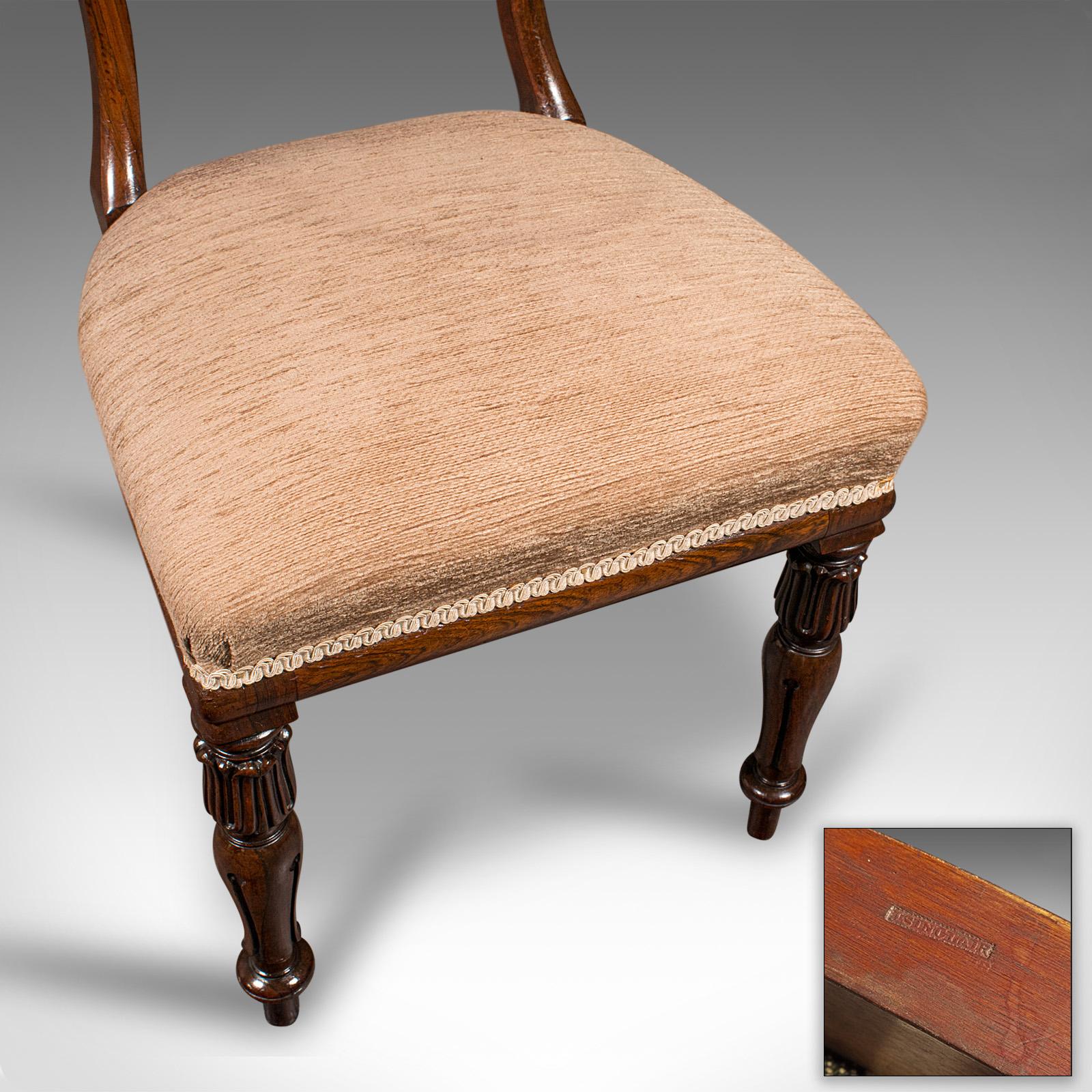 Satz von 5 antiken Esszimmerstühlen, schottisch, Sitz mit Schnallenrückenlehne, William IV., um 1835 im Angebot 5