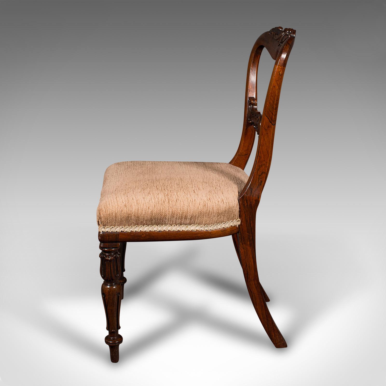 Wood Set Of 5 Antique Dining Chairs, Scottish, Buckle Back Seat, William IV, C.1835 For Sale