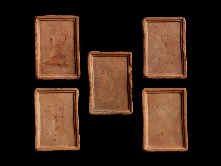 Set of 5 Antique Earthenware Tiles For Sale at 1stDibs