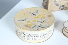 Set Of 5 Antique French Paper Boxes, Vintage Cosmetics,  Powder Box, Art Nouveau