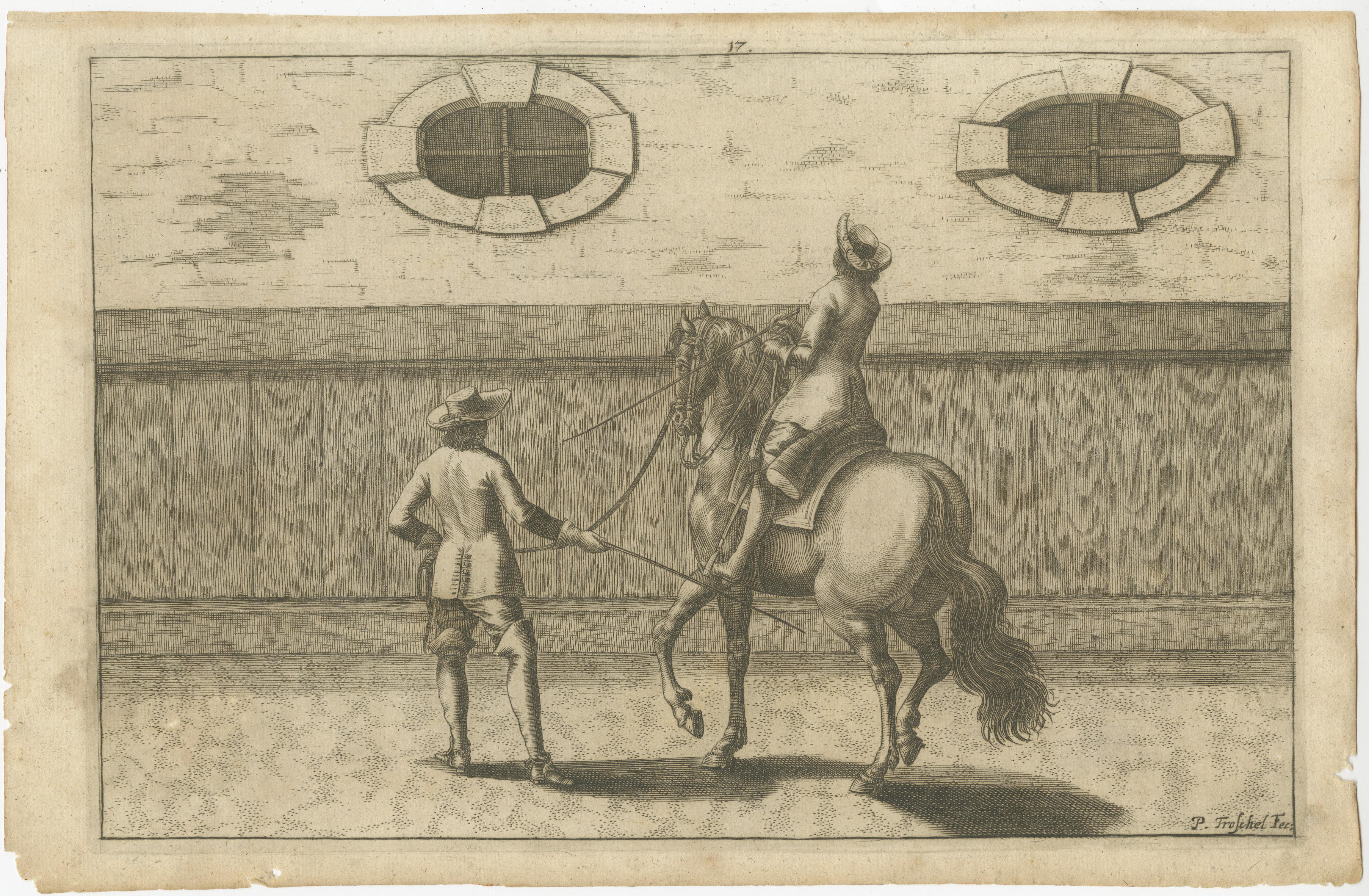 17th Century Set of 5 Antique Horse Riding Prints For Sale