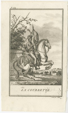 Set di 5 stampe antiche di cavalli, Le Piaffer, La Galopade, La Courbette