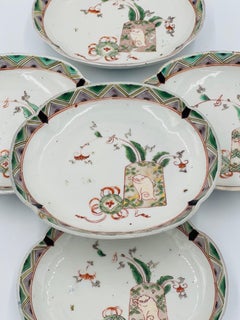Set of 5 Antique Japanese Imari Porcelain Sauce / Sushi Dishes