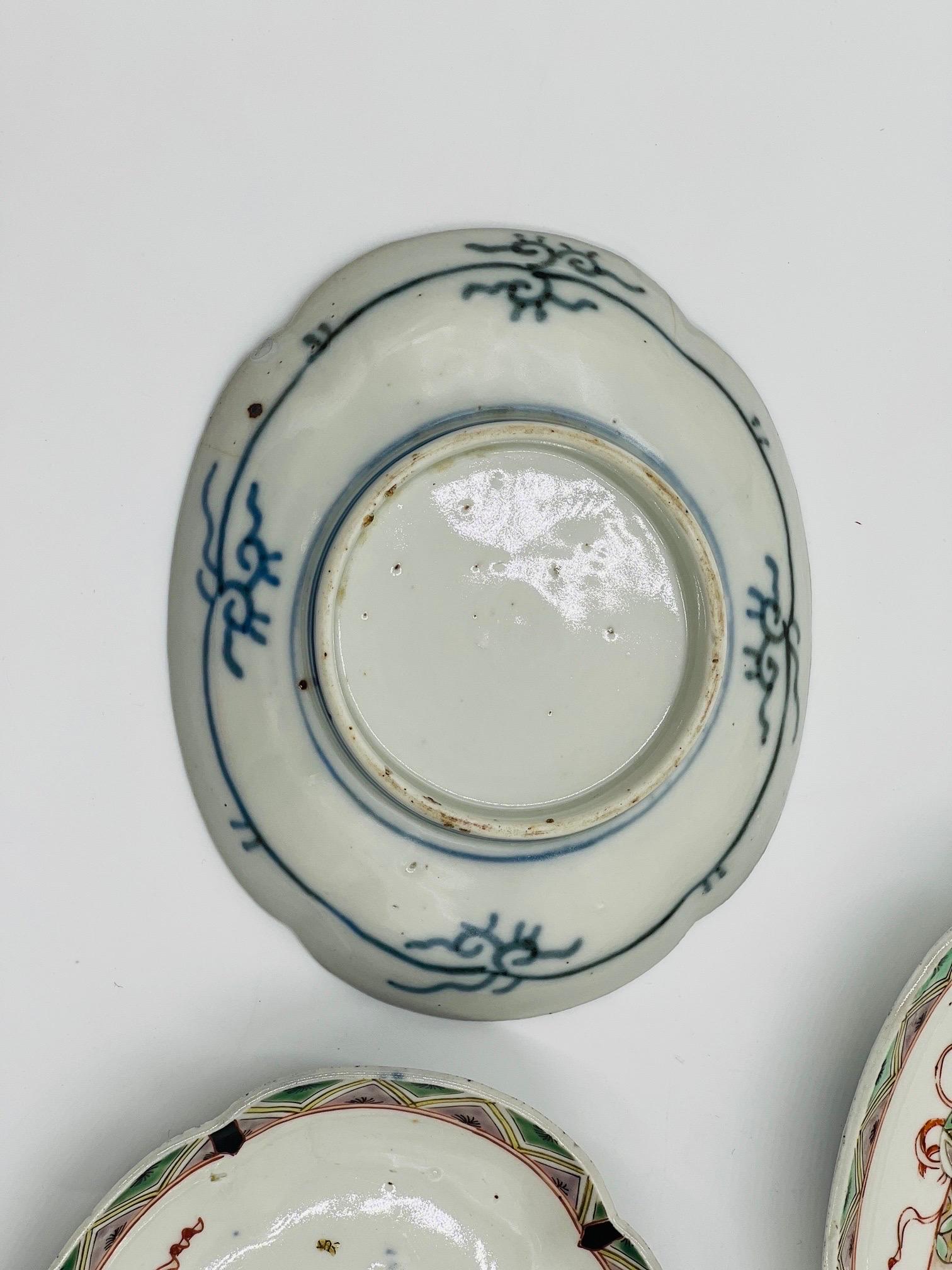 5er-Set antikes japanisches Imari-Porzellan-Soßen-/ Sushi-Geschirr (19. Jahrhundert) im Angebot