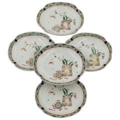 Ensemble de 5 saucières japonaises anciennes en porcelaine Imari / plats à Sushi