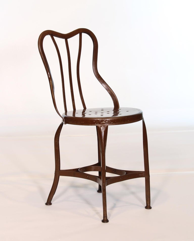 Set of 5 Antique Metal Cafe Chairs by Toledo For Sale at 1stdibs