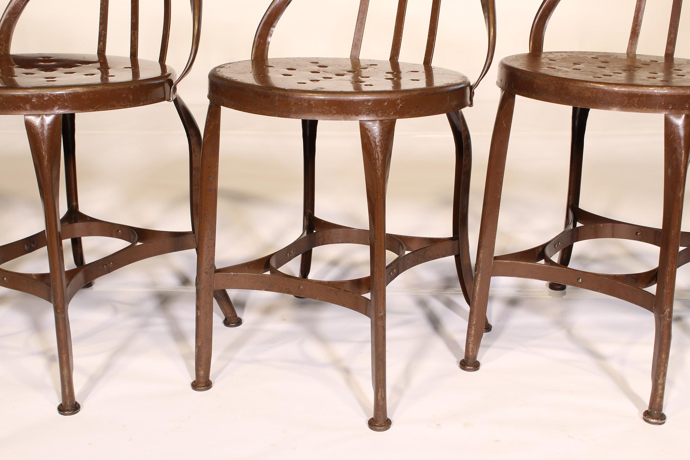 Set of 5 Antique Metal Cafe Chairs by Toledo 2