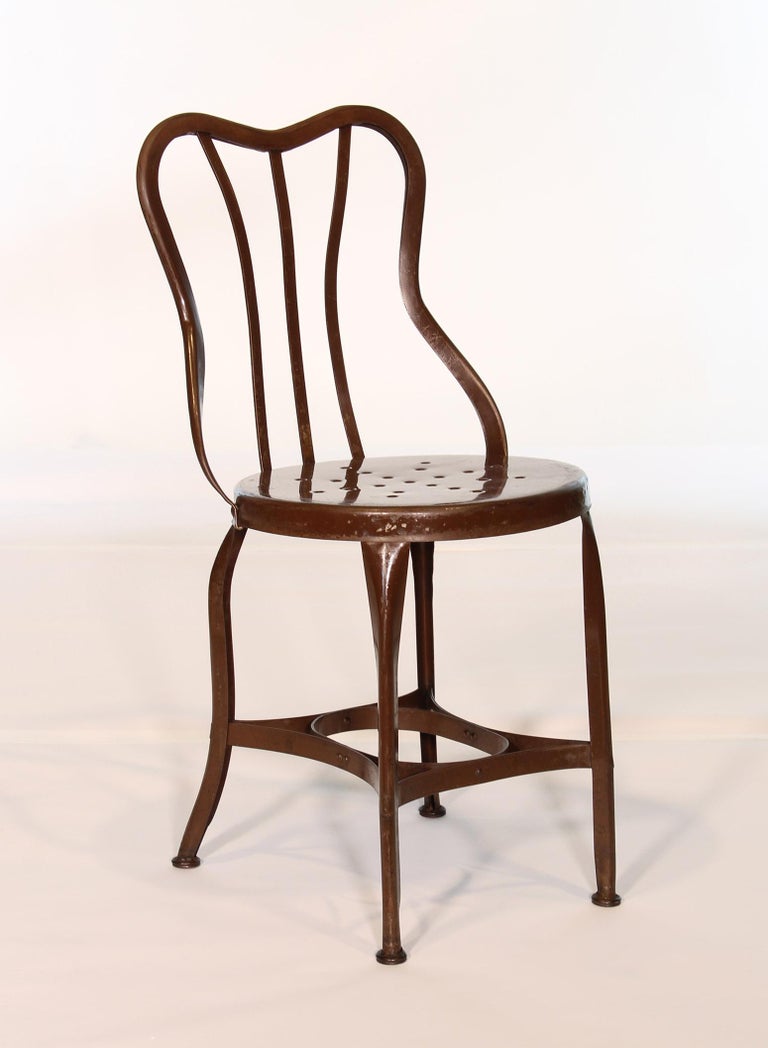 Set of 5 Antique Metal Cafe Chairs by Toledo For Sale at 1stdibs