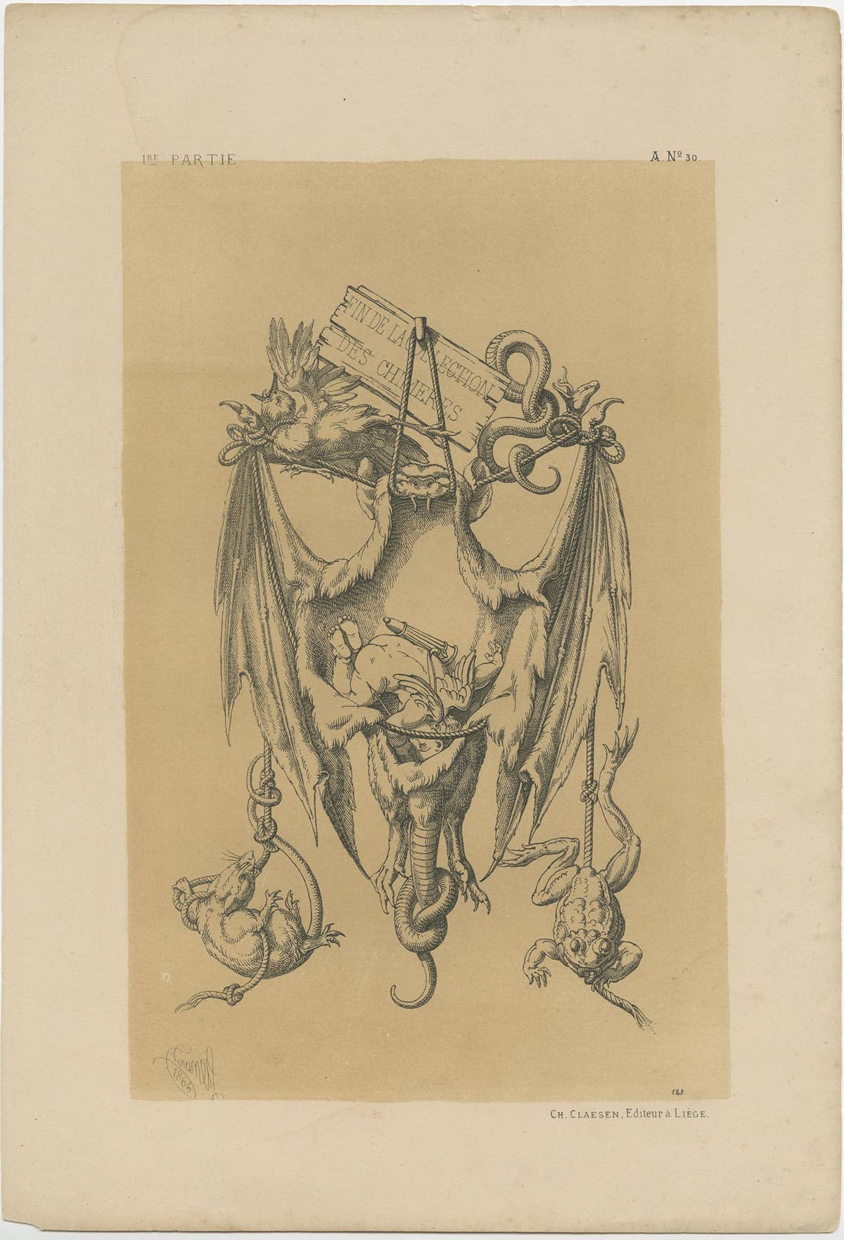 Set of 5 Antique Prints Depicting Various Ornaments by Claesen, circa 1866