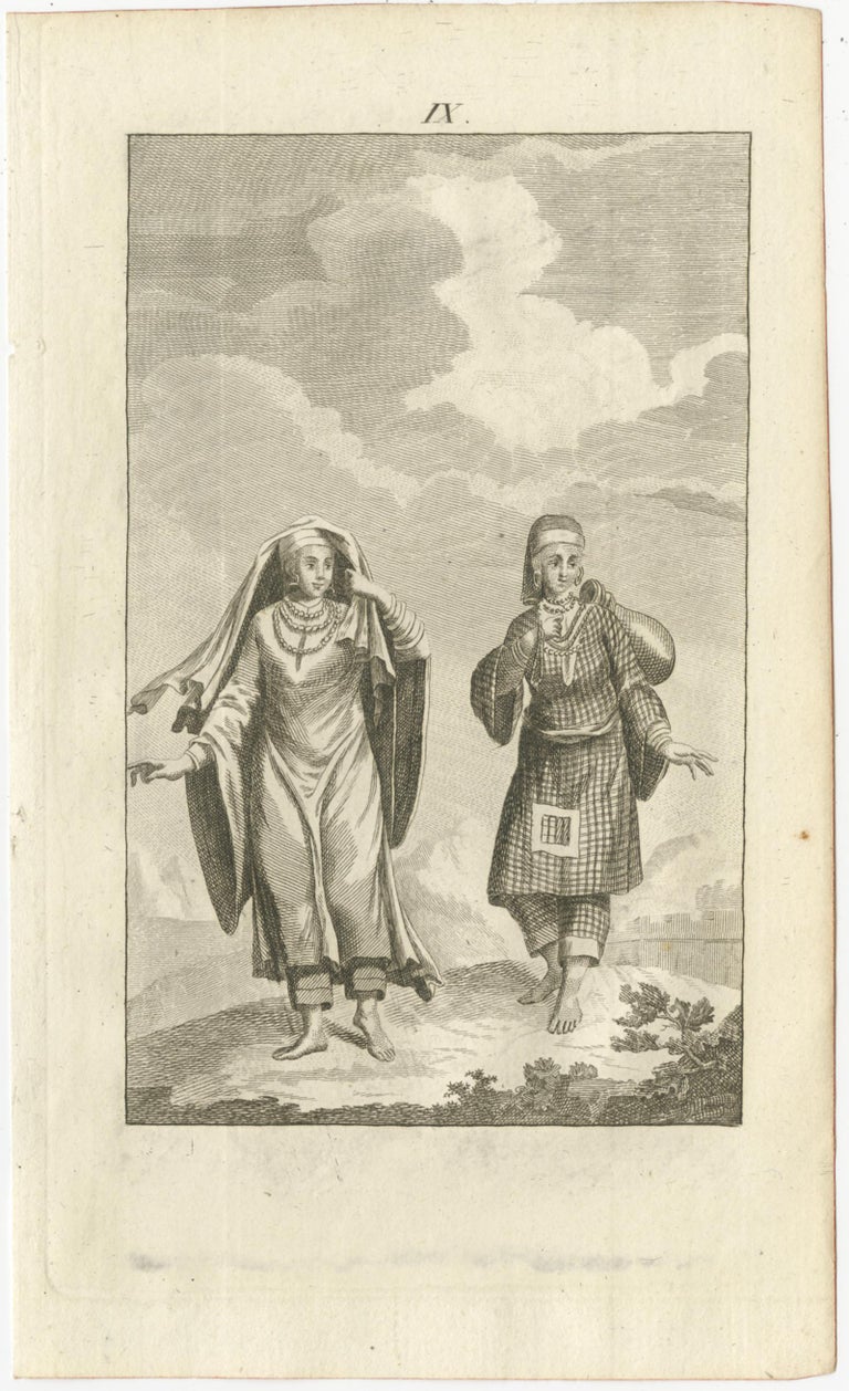 18th Century Set of 5 Antique Prints of Arabian Costumes, 1780 For Sale