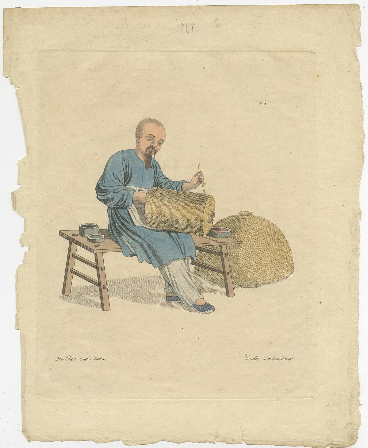 Set of 5 Antique Prints of Professions in China by Dadley, 'c.1810'
