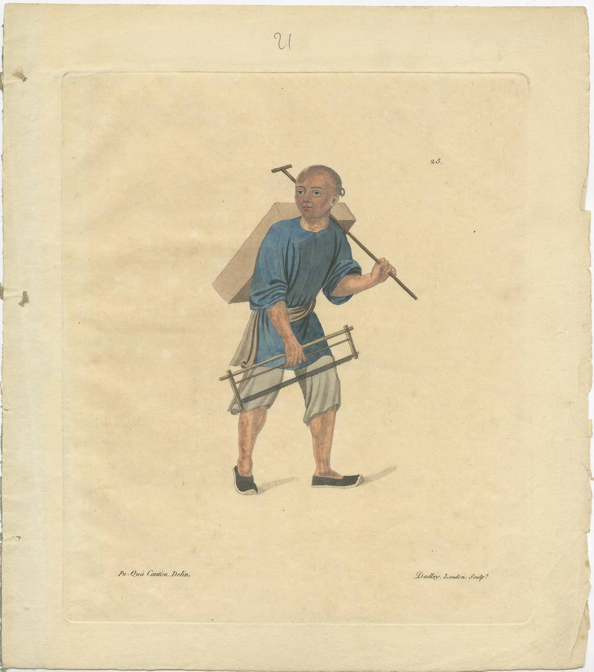 Set of 5 Antique Prints of Professions in China by Dadley, 'c.1810'