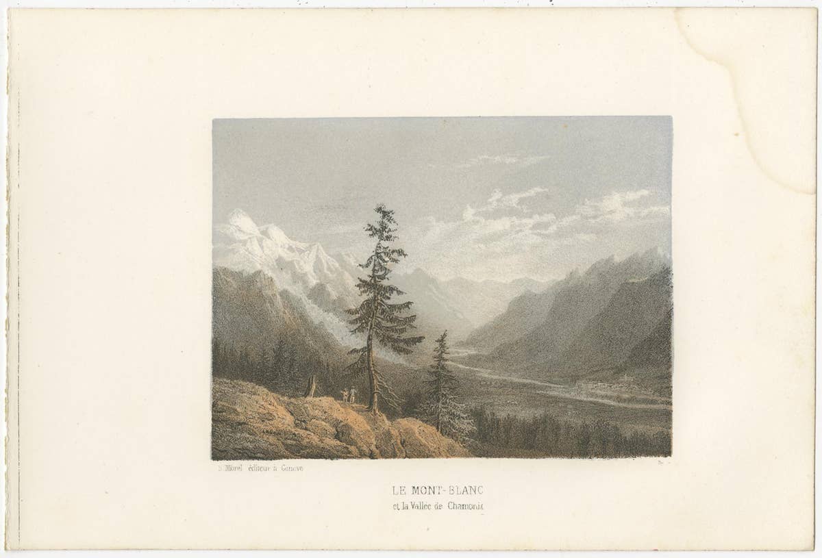 Set of 5 Antique Prints of Switzerland - Mont Blanc - by Morel (c.1850)