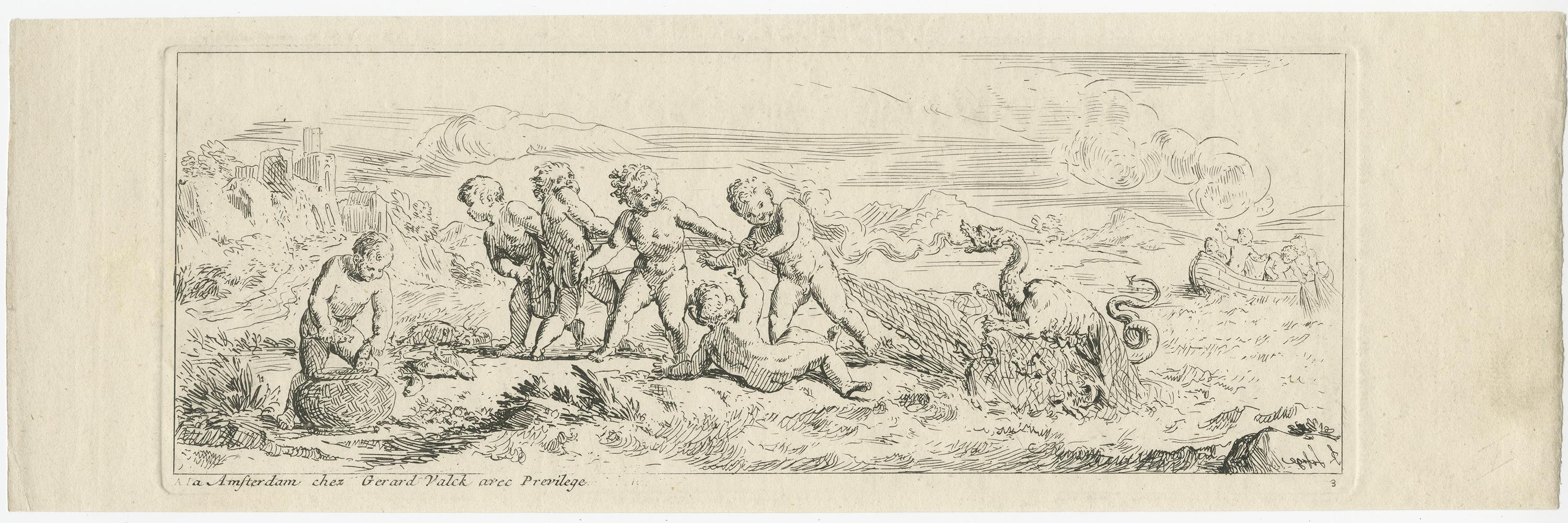 Papier Ensemble de 5 estampes anciennes de différents personnages de De La Fage, vers 1698 en vente