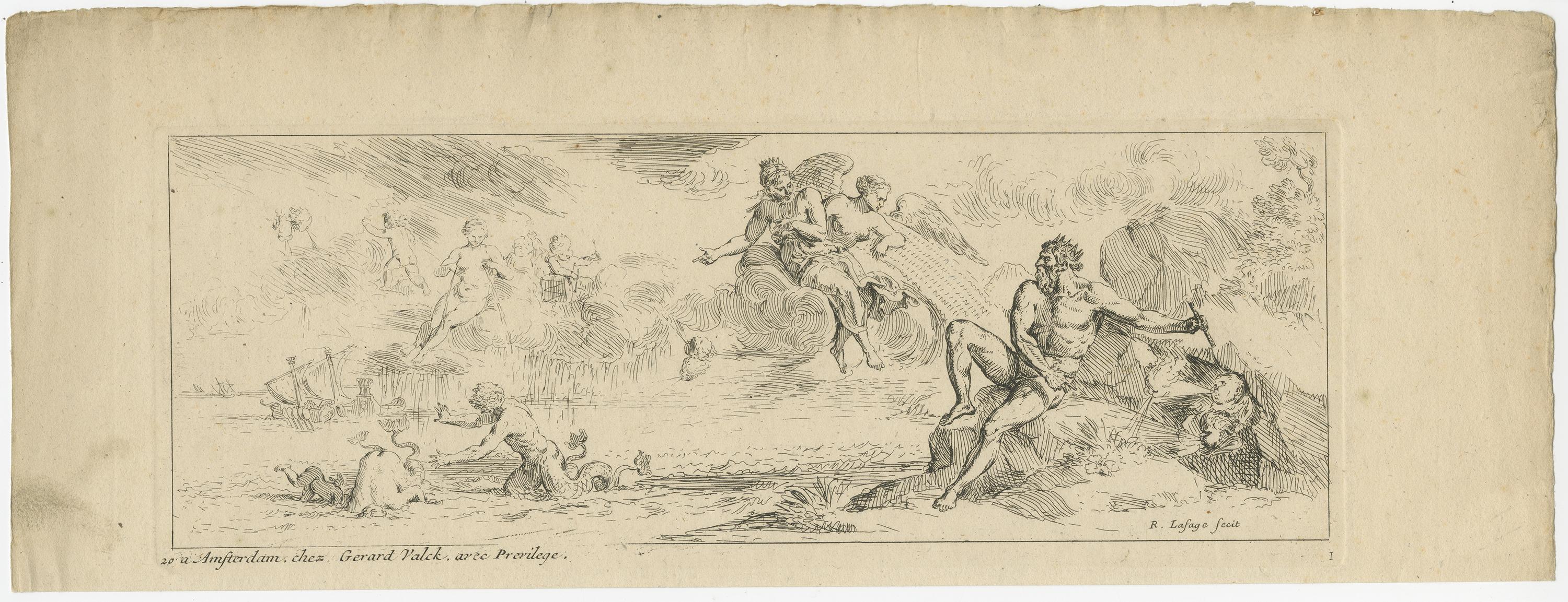 Ensemble de 5 estampes anciennes de différents personnages de De La Fage, vers 1698 en vente 1