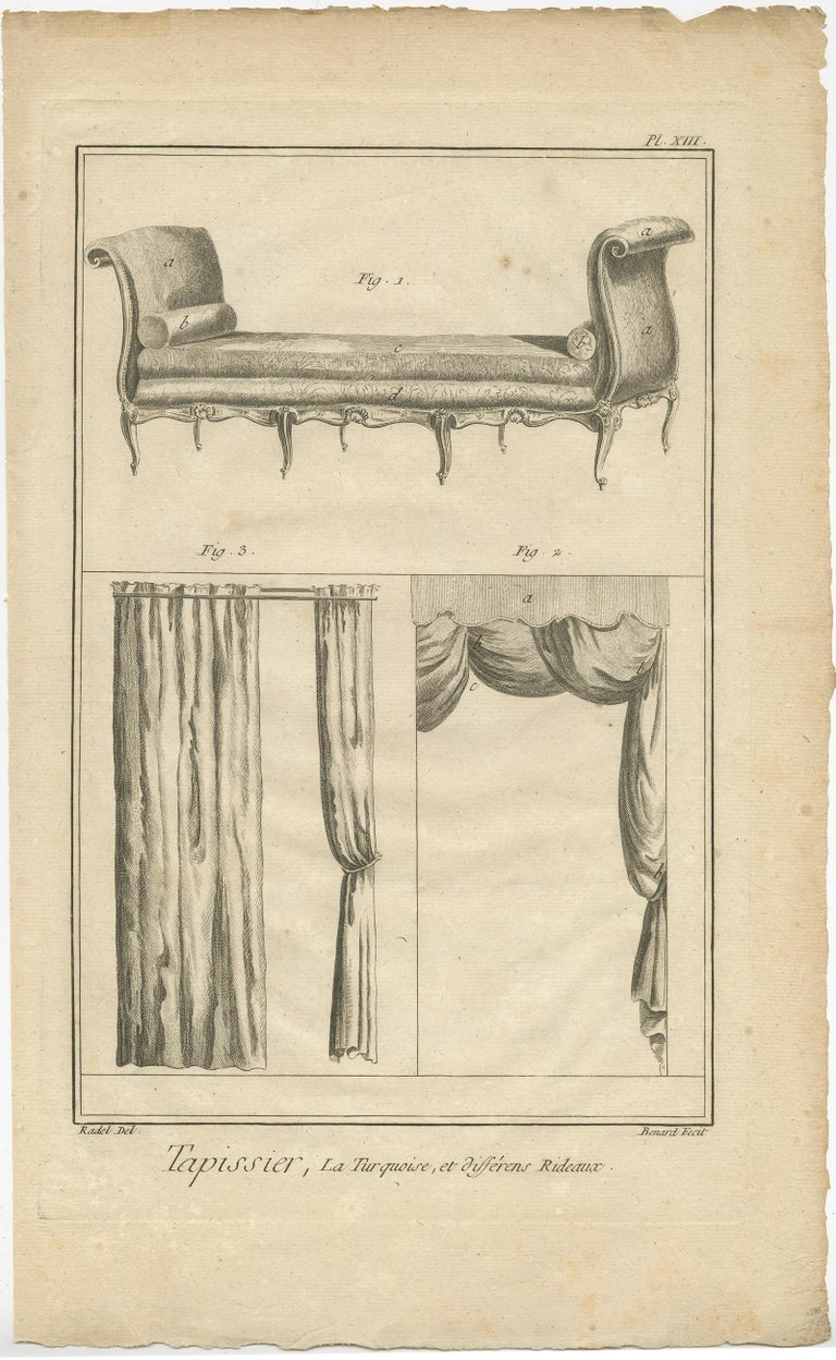 Set of 5 Antique Prints of Various Furniture by Benard 'c.1785' For Sale at  1stDibs