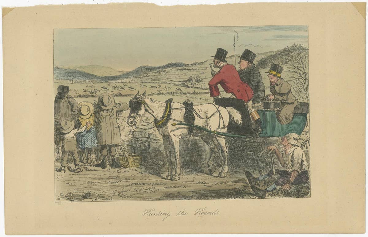 Set of 5 Antique Prints with various Hunting Scenes by Surtees 'circa 1865'