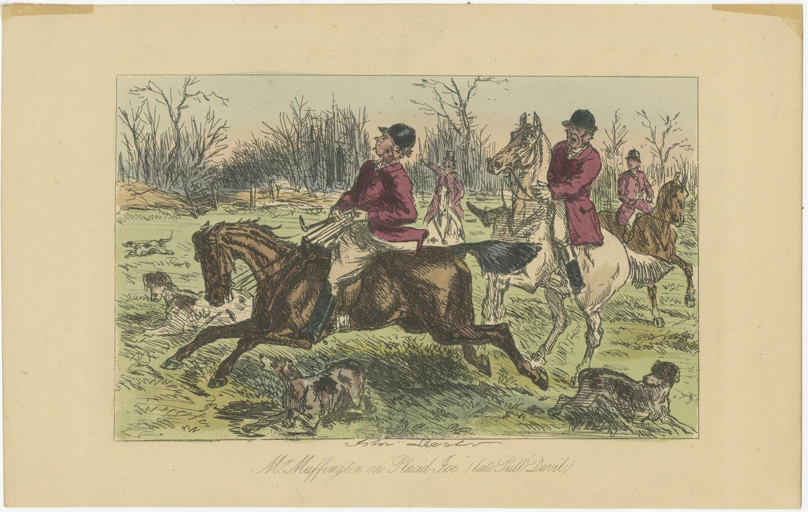 Paper Set of 5 Antique Prints with various Hunting Scenes by Surtees 'circa 1865' For Sale