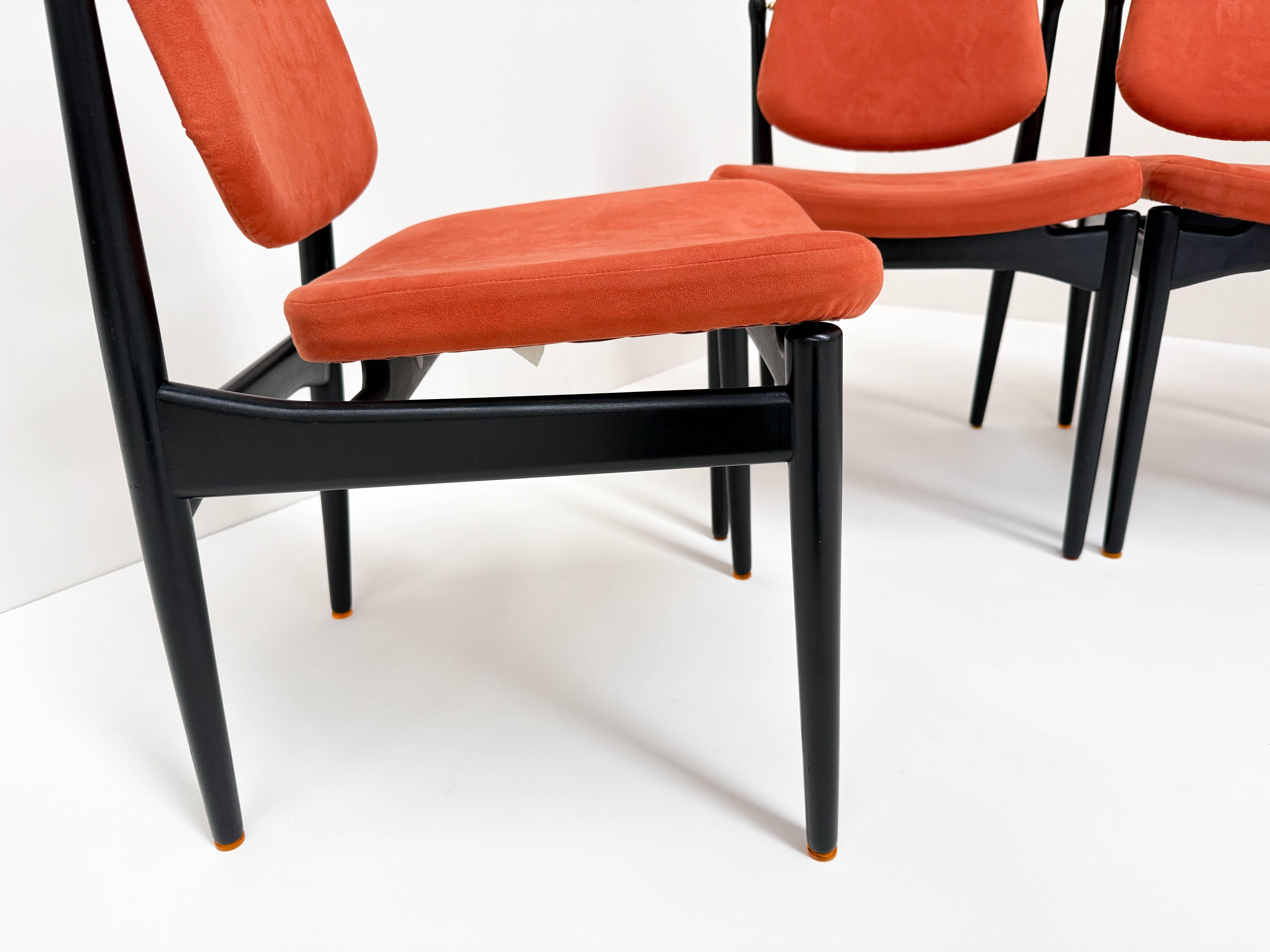 Danish Set of 5 Arne Vodder Dining Chairs for France & Son For Sale