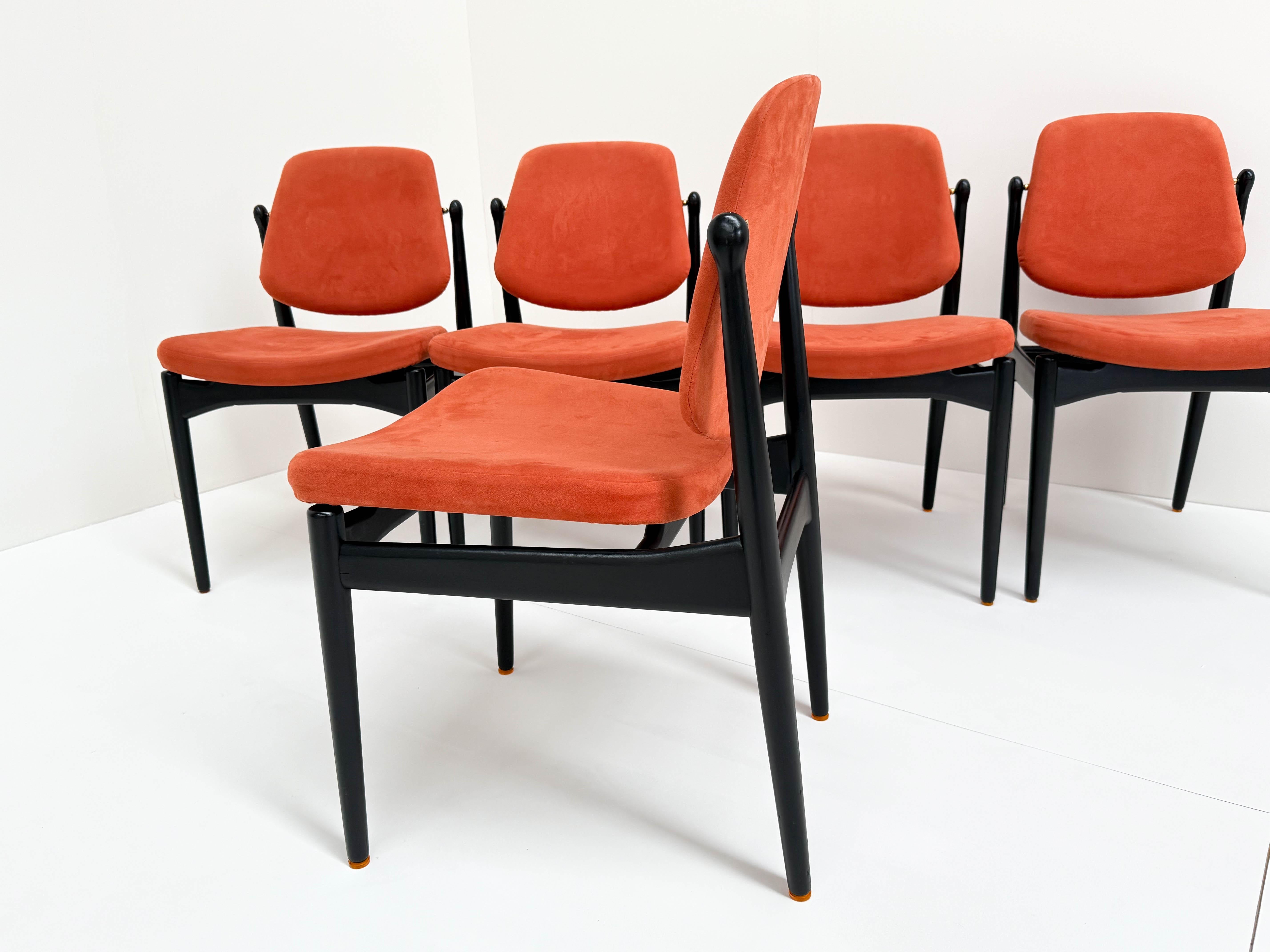 Set of 5 Arne Vodder Dining Chairs for France & Son In Good Condition For Sale In BERKEL EN RODENRIJS, NL
