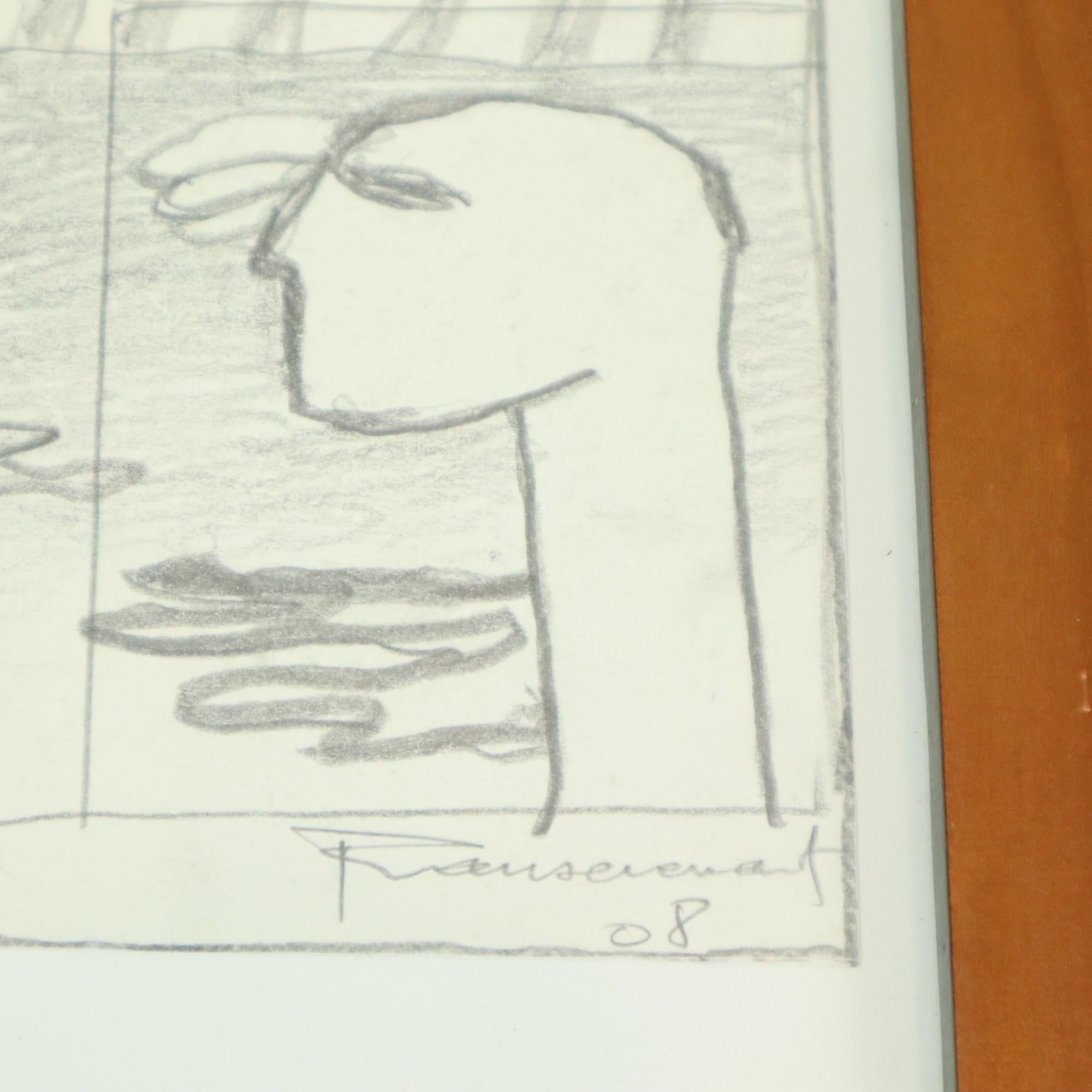 Set of 5 Art Sketches by Roger Vansevenant (1922-2013) For Sale 6