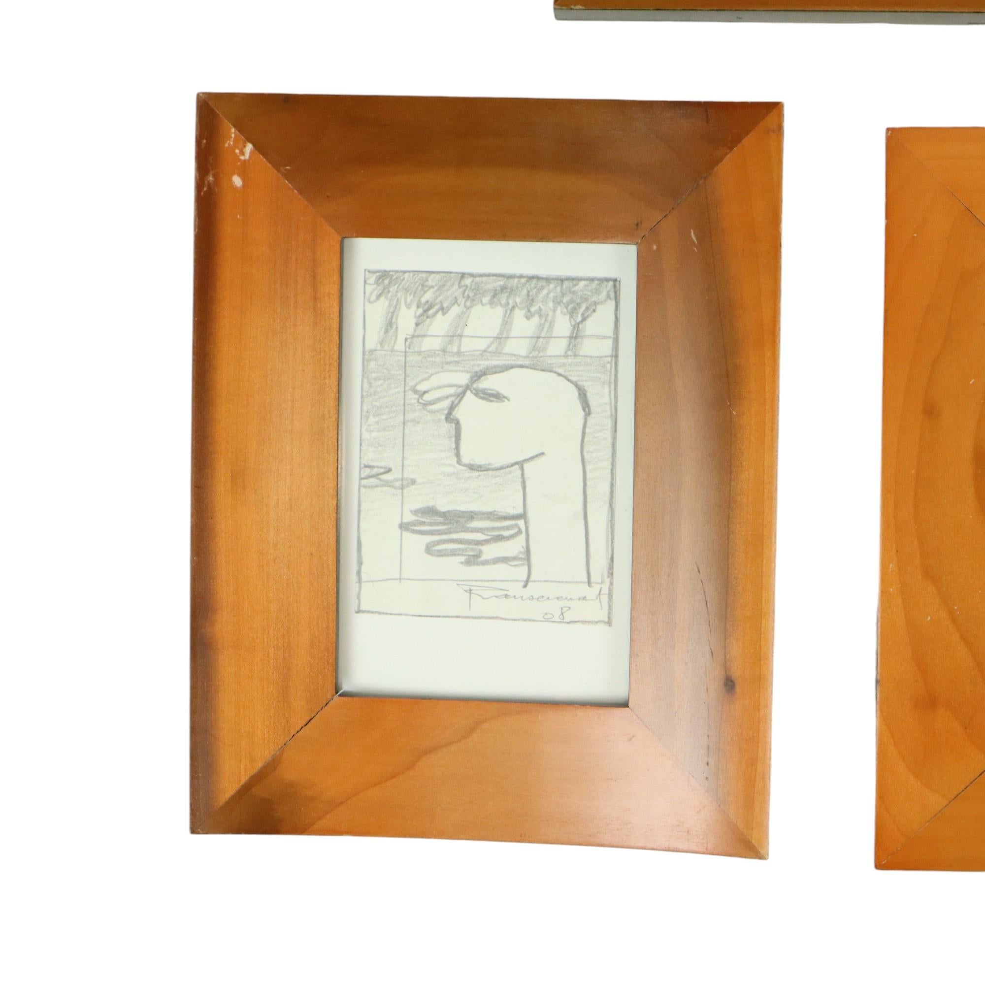 Contemporary Set of 5 Art Sketches by Roger Vansevenant (1922-2013) For Sale