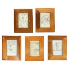 Set of 5 Art Sketches by Roger Vansevenant (1922-2013)