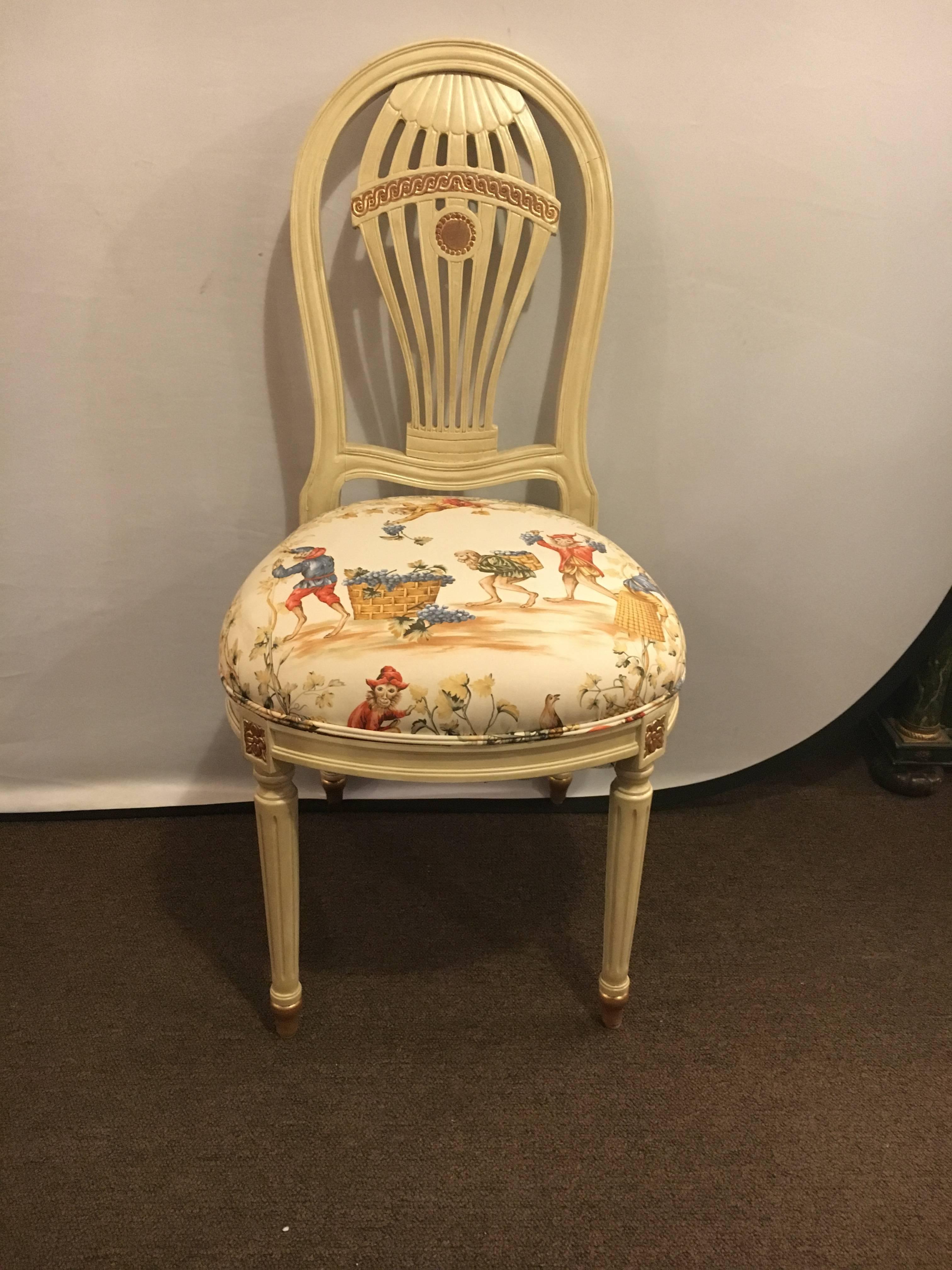 Set of 5 Balloon Back Dining Chairs by Maison Jansen In Good Condition In Stamford, CT